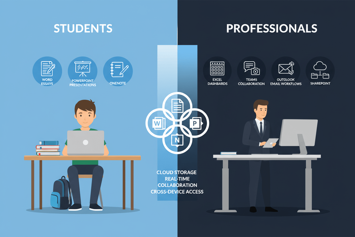Microsoft Office for Students vs Professionals